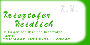 krisztofer weidlich business card